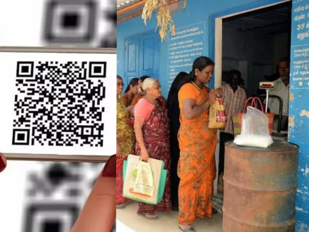 ரேஷன் கடைகளில் கியூ ஆர் கோடு பணப்பரிவர்த்தனை: காஞ்சிபுரத்தில் அறிமுகம்! - QR  Code Transaction at Ration Shops: Launched in Kanchipuram!